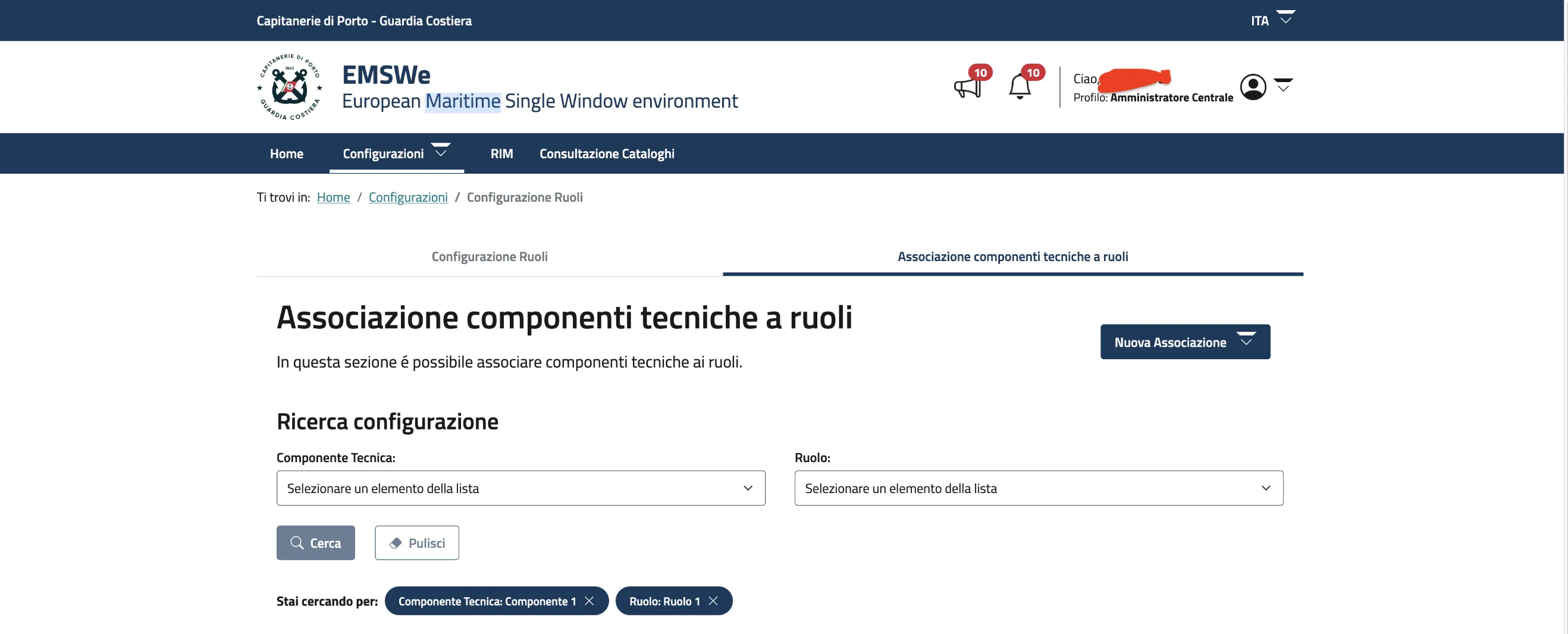 Screenshot 1 di Portale capitaneria di porto italiana